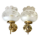 Pair of glass and brass wall lights