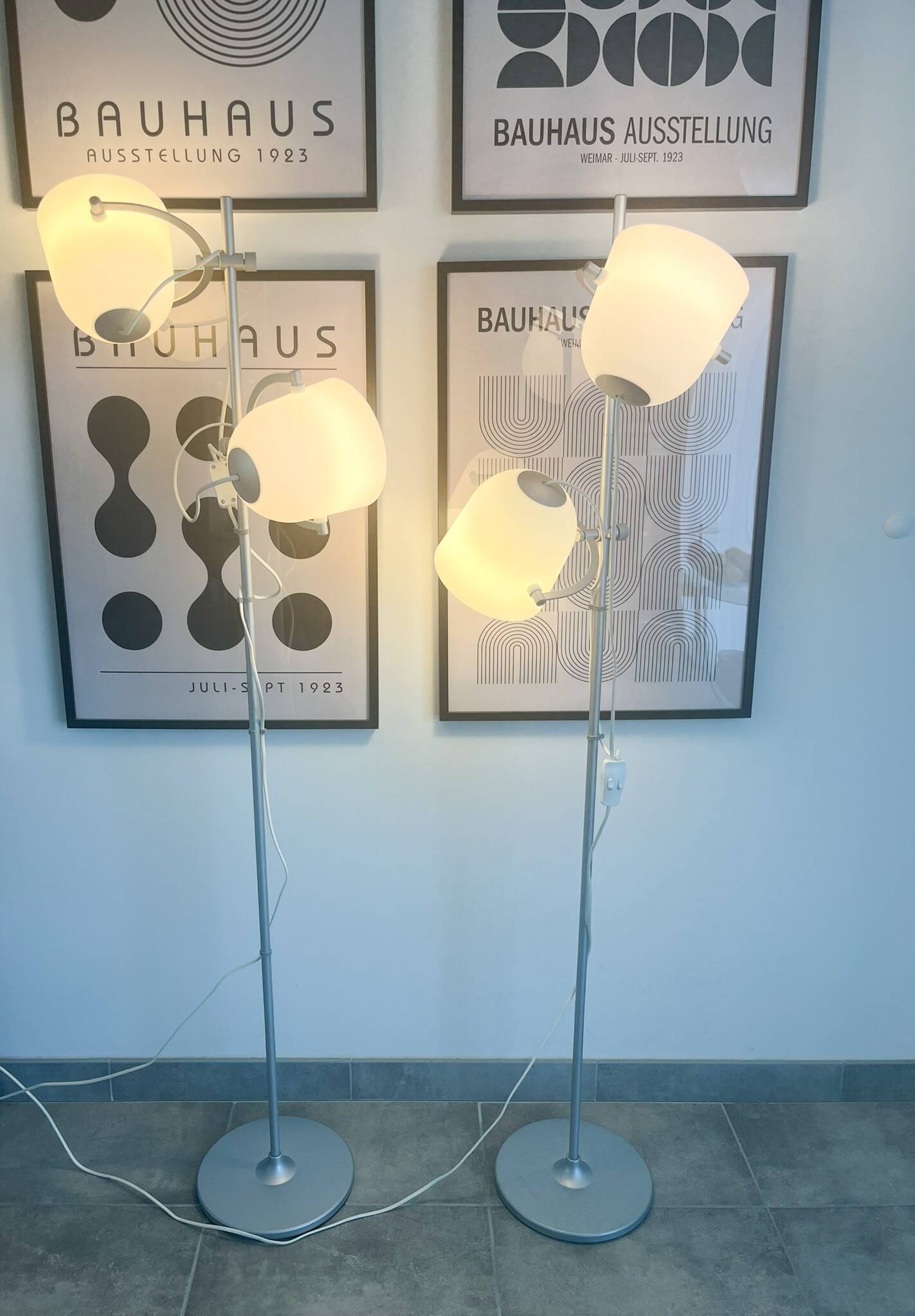Pair of IKEA Svirvel floor lamps