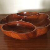 Plat en bois en forme de fleur