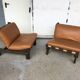 Pair Of Scandinavian Armchairs By Carl Straub Leather Circa1960