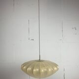 Lampe suspendue en forme de cocon OVNI du milieu du siècle avec laiton dans le style d'Achille Castiglioni, années 1960