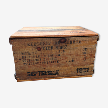 Ancienne caisse en bois Explosif style industriel 1950