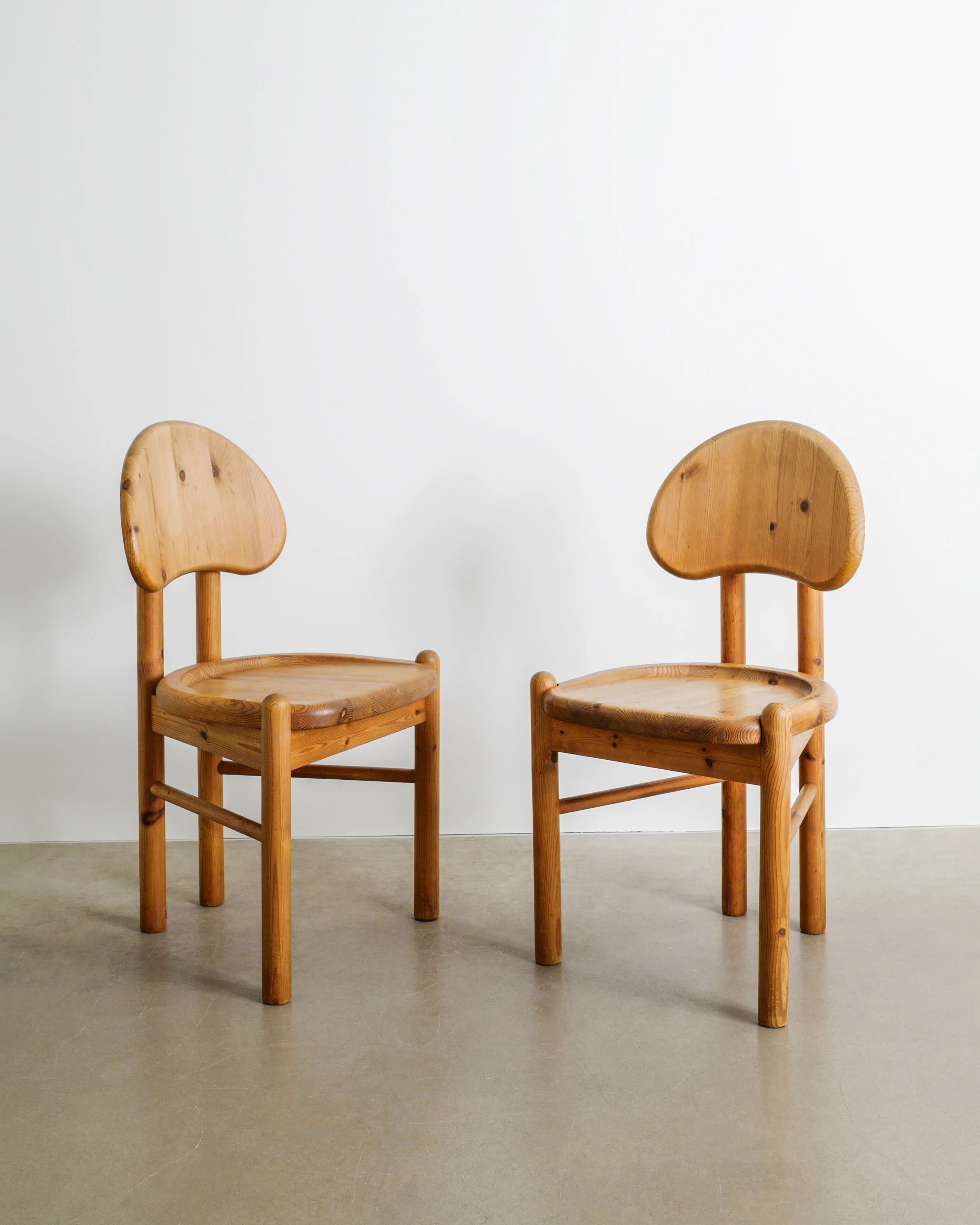 DANISH WOODEN DINING CHAIRS PINE BY RAINER DAUMILLER, 1970s