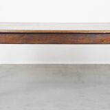 Table à manger ancienne en chêne français du début du XIXe siècle avec 2 tiroirs