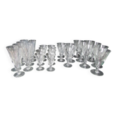 Set of 29 stemmed glasses, flared shape