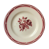 Round dish Digoin Sarreguemines décor Marsac