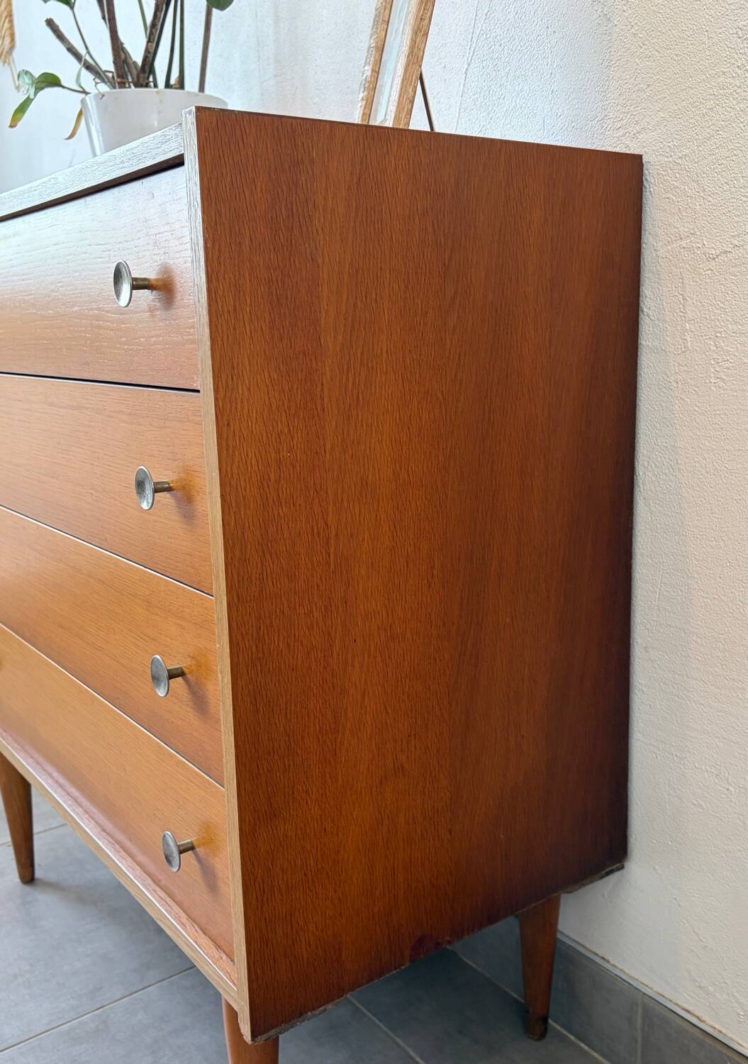 Vintage oak commode from the 1960s.