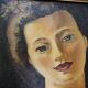 Oil on panel signed and titled on the back framed Chériane