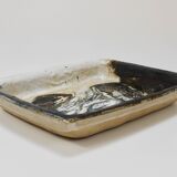 Two large abstract stoneware bowls/plates by Jeppe Hagedorn-Olsen, Denmark, 1970s.