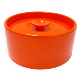 Orange ceramic box Pino Spagnolo for Sicart