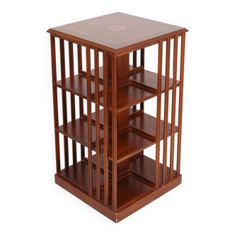 Revolving bookcase, rotating furniture (book mill), mahogany, three floors.