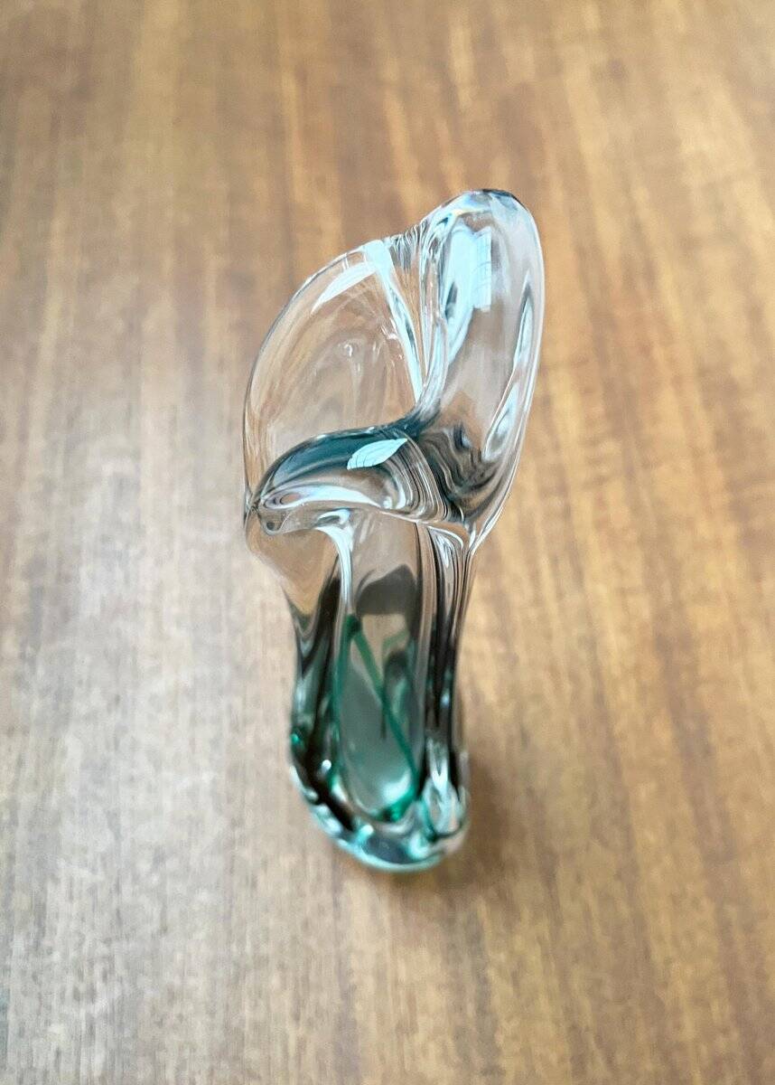 Vintage art glass vase by Max Verboeket for Kristalunie Maastricht, 1970s