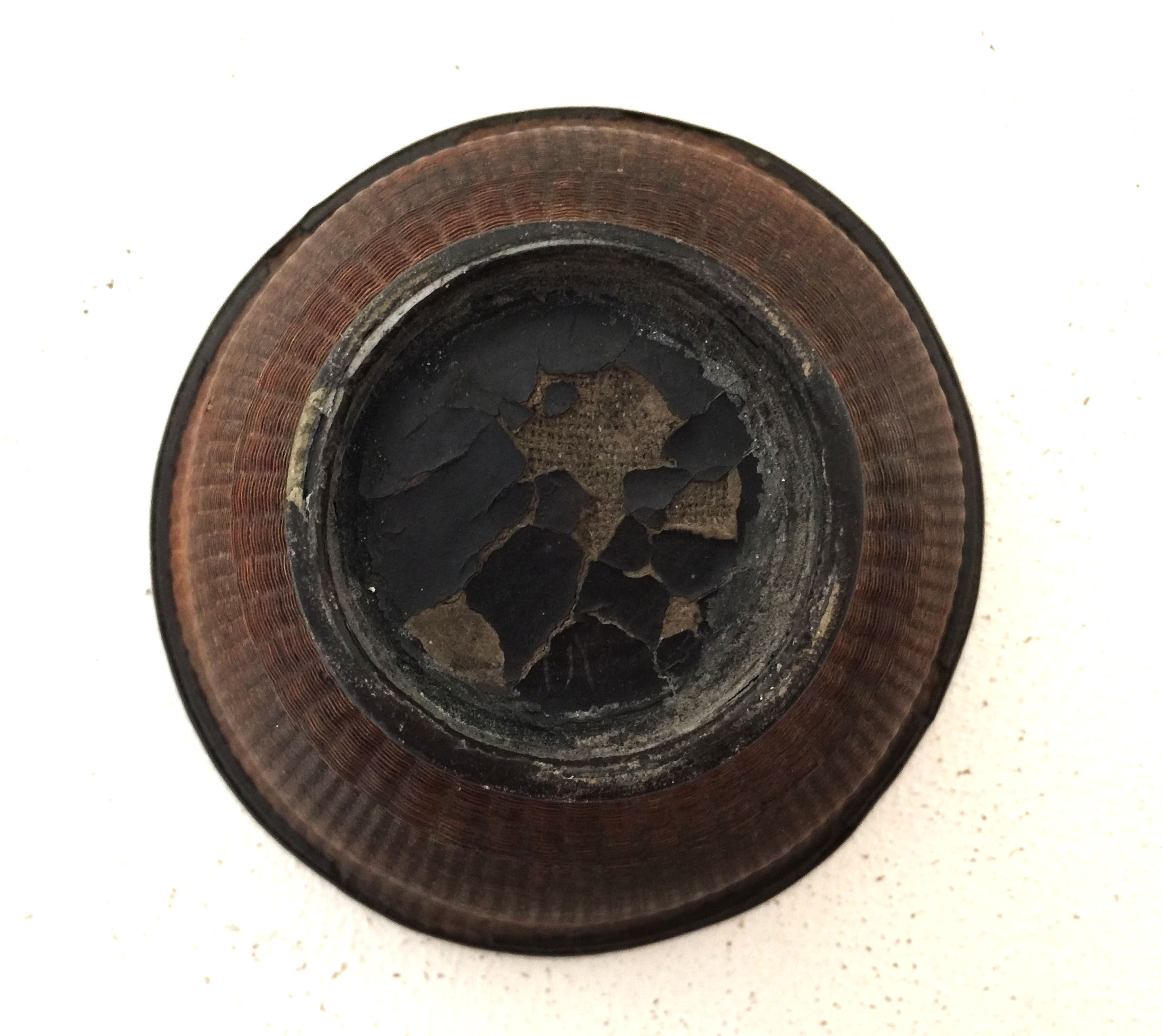 Coupe en bambou tressé et lacquée 18eme siècle Chine