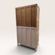 Parisian Art Deco wardrobe, renovated with raw wood.