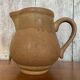 Antique rhodaceram pitcher beige stoneware made in france vintage