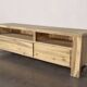 Contemporary solid wood TV cabinet, 2 drawers, 2 storage spaces.