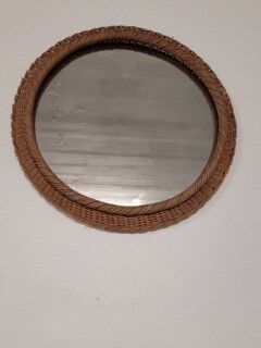 Vintage rattan mirror