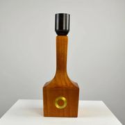Lampe de table, teck et laiton, années 1960, Suède
