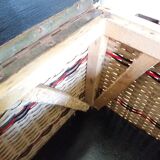 Fishing storage chest wicker fisherman's stool