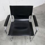 Bauhaus 1970s cantilever armchair in black leather
