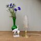 Vintage globe table lamp in molded glass
