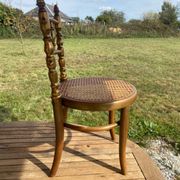 Chaise enfant en cannage et bois courbé