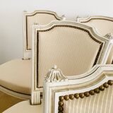 Suite of six 20th century patinated beech chairs