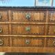 Louis XVI style marquetry commode – black and white marble top