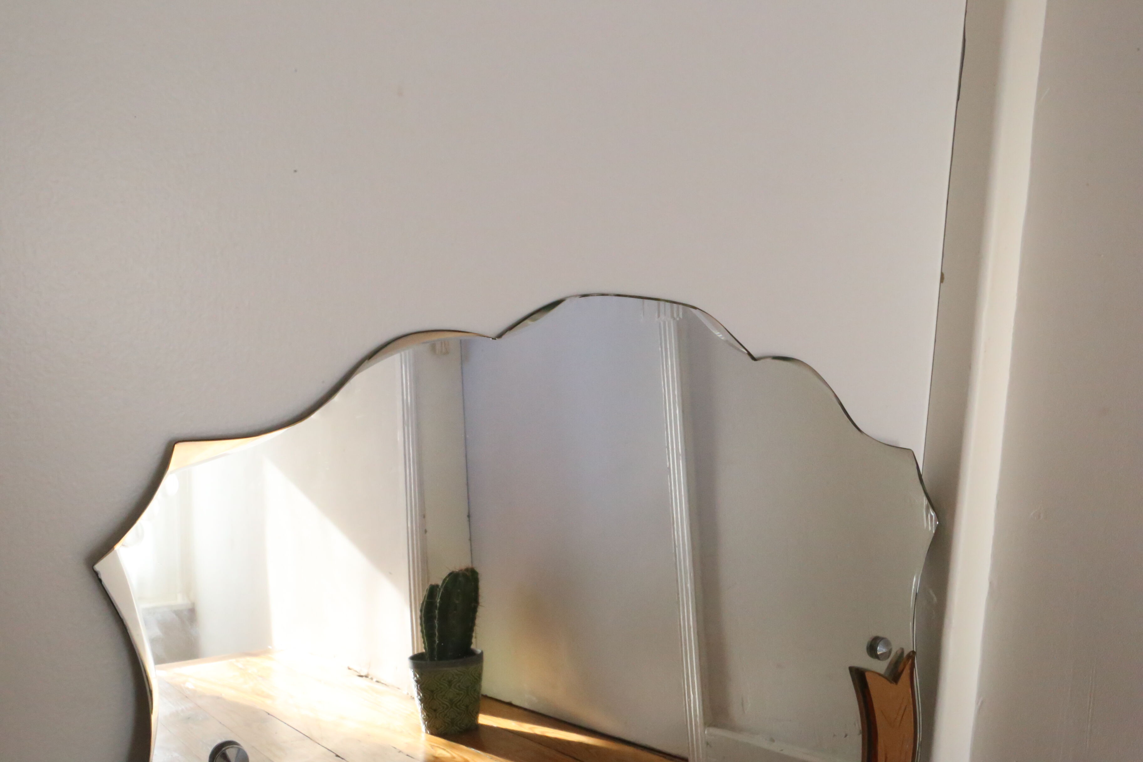 Bevelled wall mirror, old, art deco