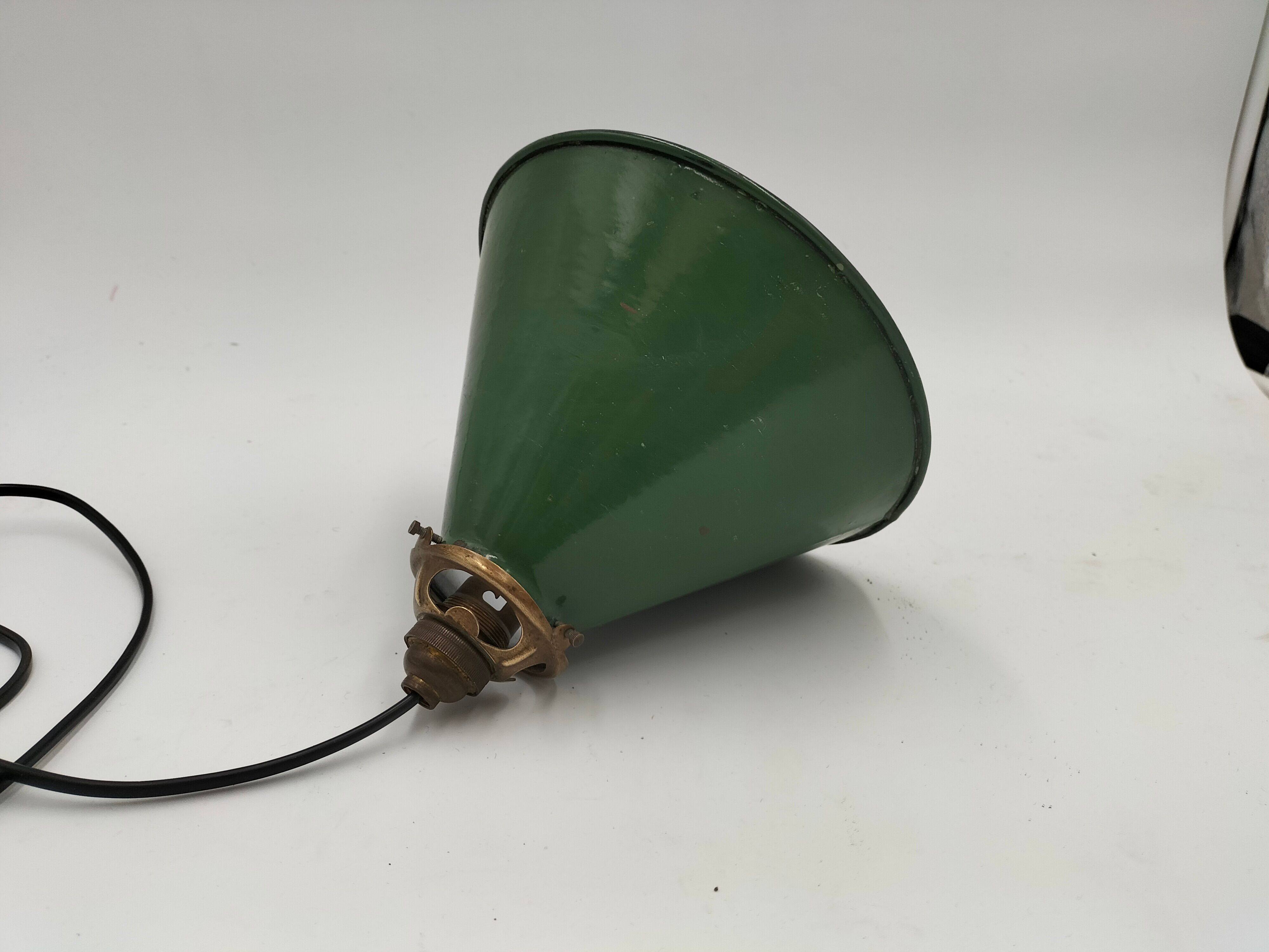 Old enamelled sheet metal lamp