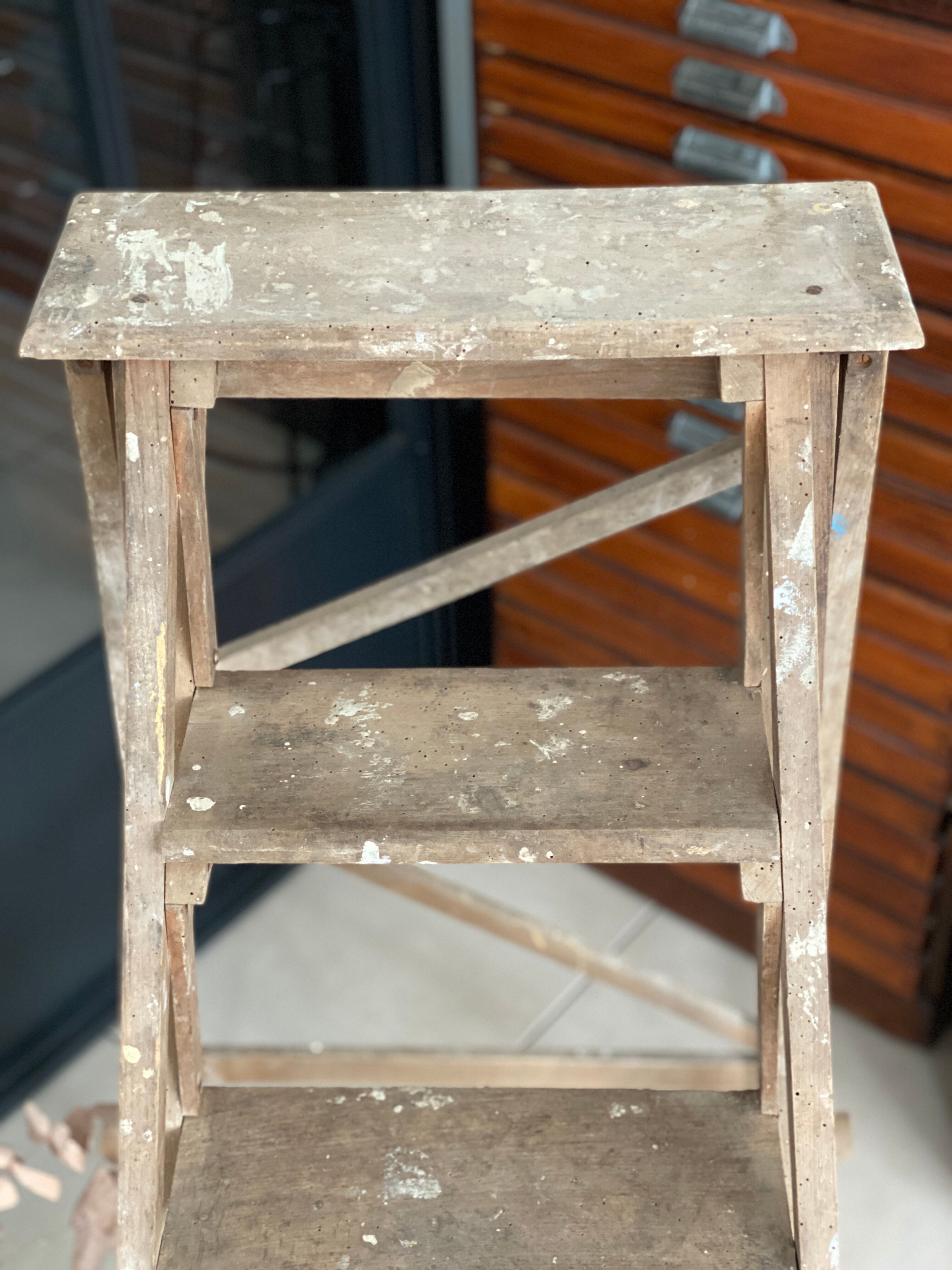 Vintage wood stepladder