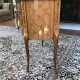 Louis XV-style 3-drawer console in marquetterie