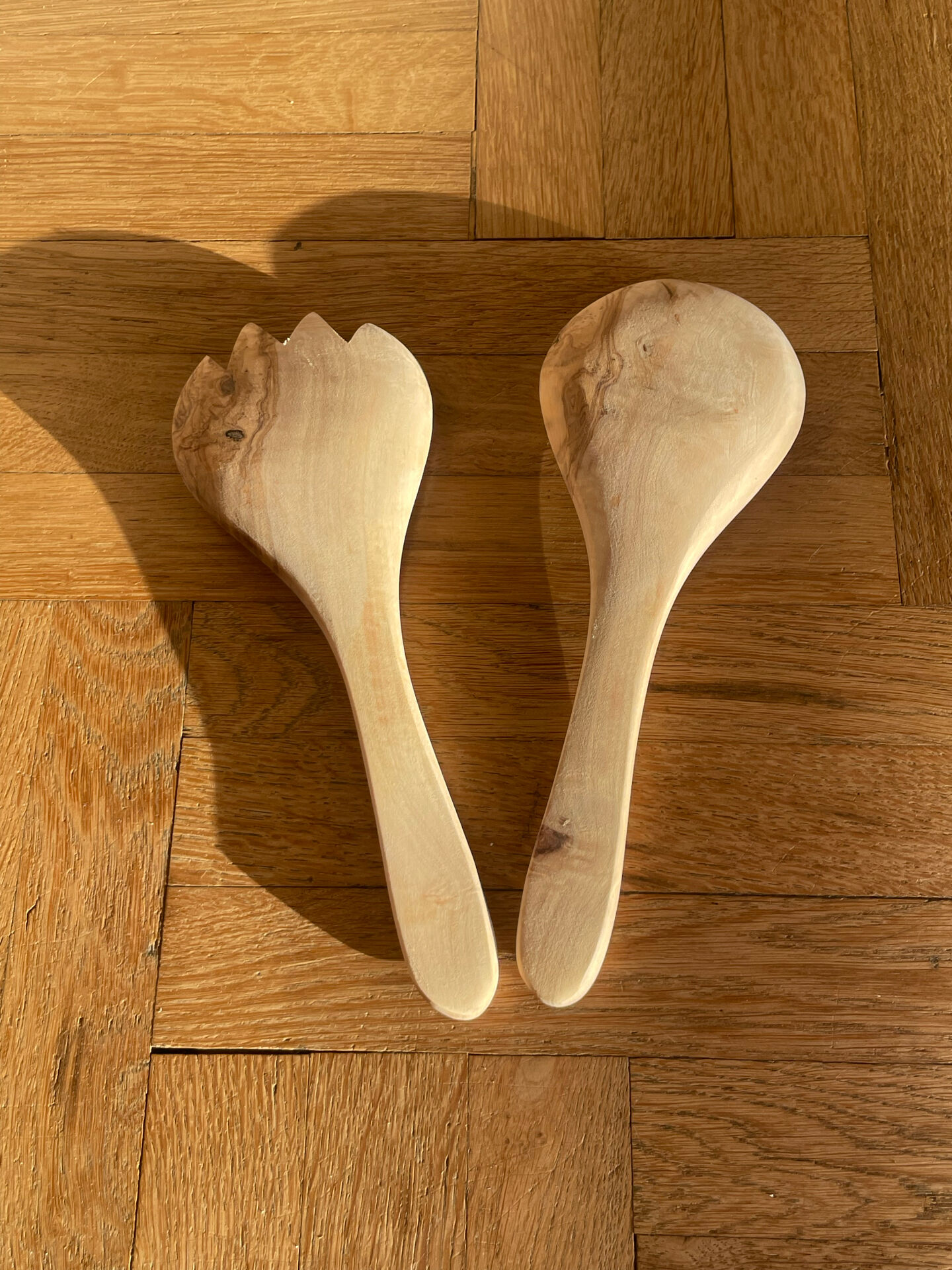Couverts à salade en bois d’Olivier