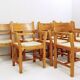 Set of eight pine dining danish chairs with Rope Seat 1980'