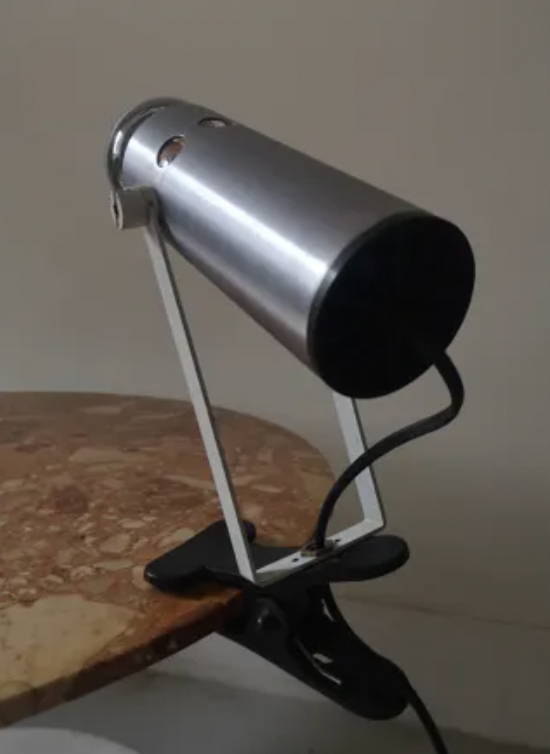 brushed metal spot clamp lamp 1970