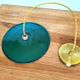 Vintage industrial pendant light in green enamelled sheet metal