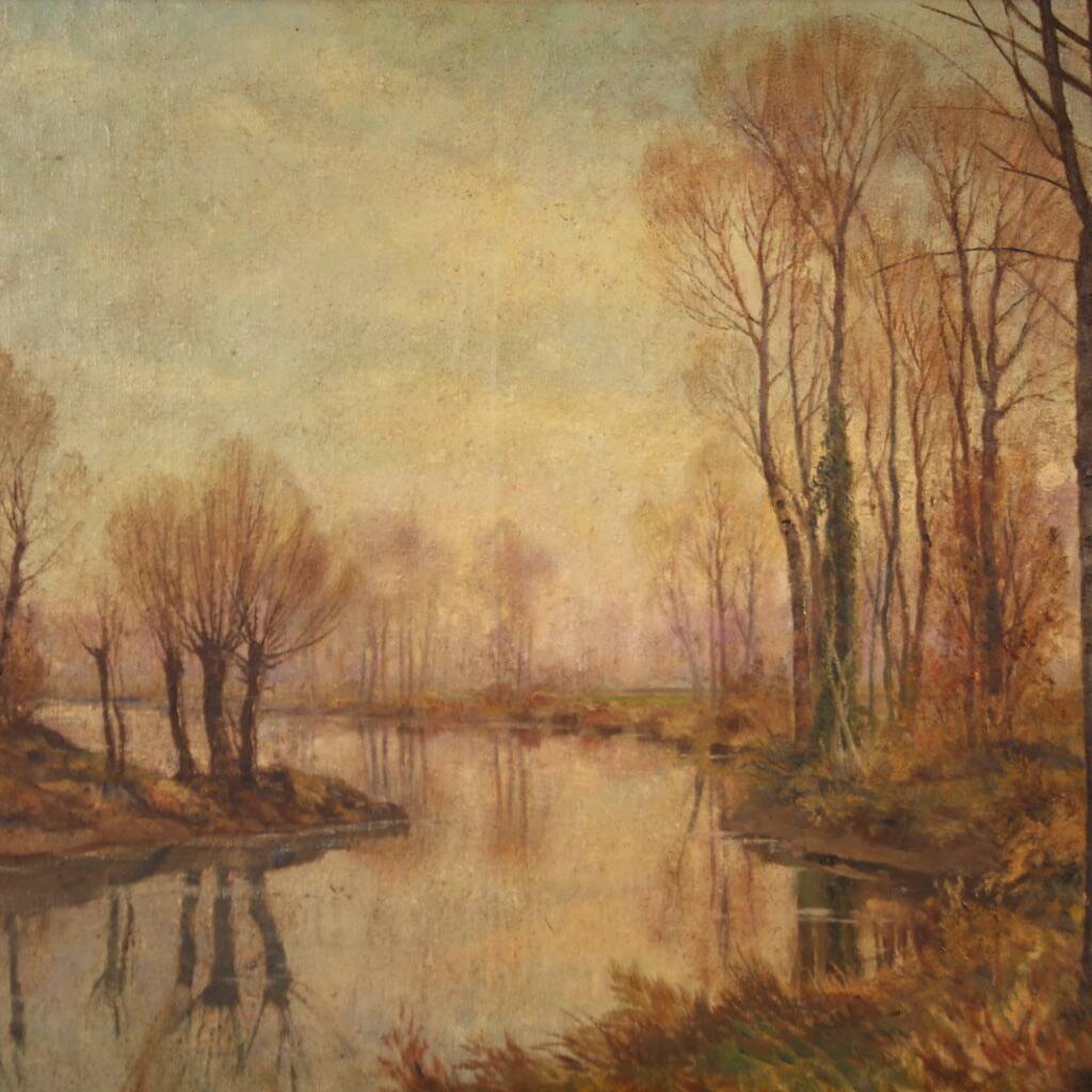 Great Landscape Painting Signed A. Corradi From The 20th Century