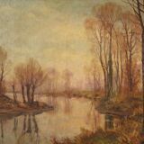 Great Landscape Painting Signed A. Corradi From The 20th Century