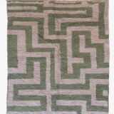 Tapis Contemporain Vert et Beige - 305 x 250 cm