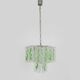 Mid-Century Italian Chandelier with Hanging Glass Plates Green Decor