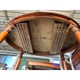 Italian Warm Extendable Oval Table in Walnut and Maple
