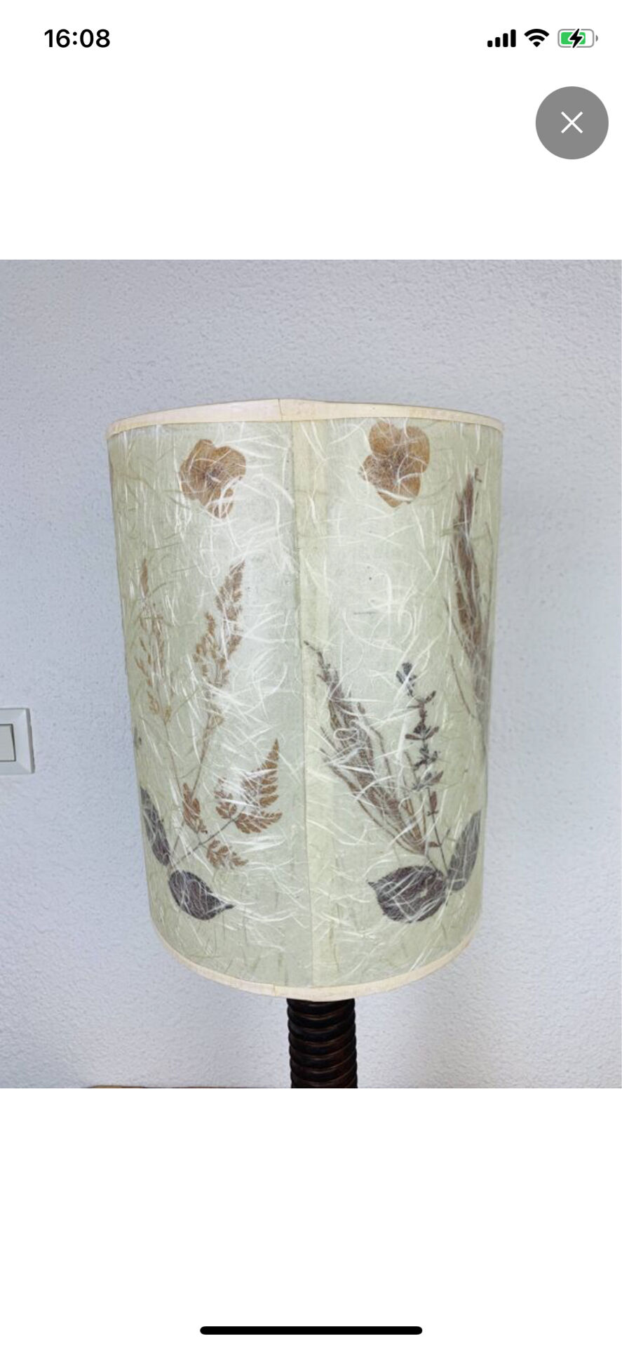 Lampe brutaliste art populaire 73 cm, bois tourné
