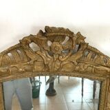 Miroir Louis XV en bois sculpté doré Trumeau de cheminée XIX siècle 80x56cm