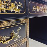 Vintage Chinese Desk with Glass Top