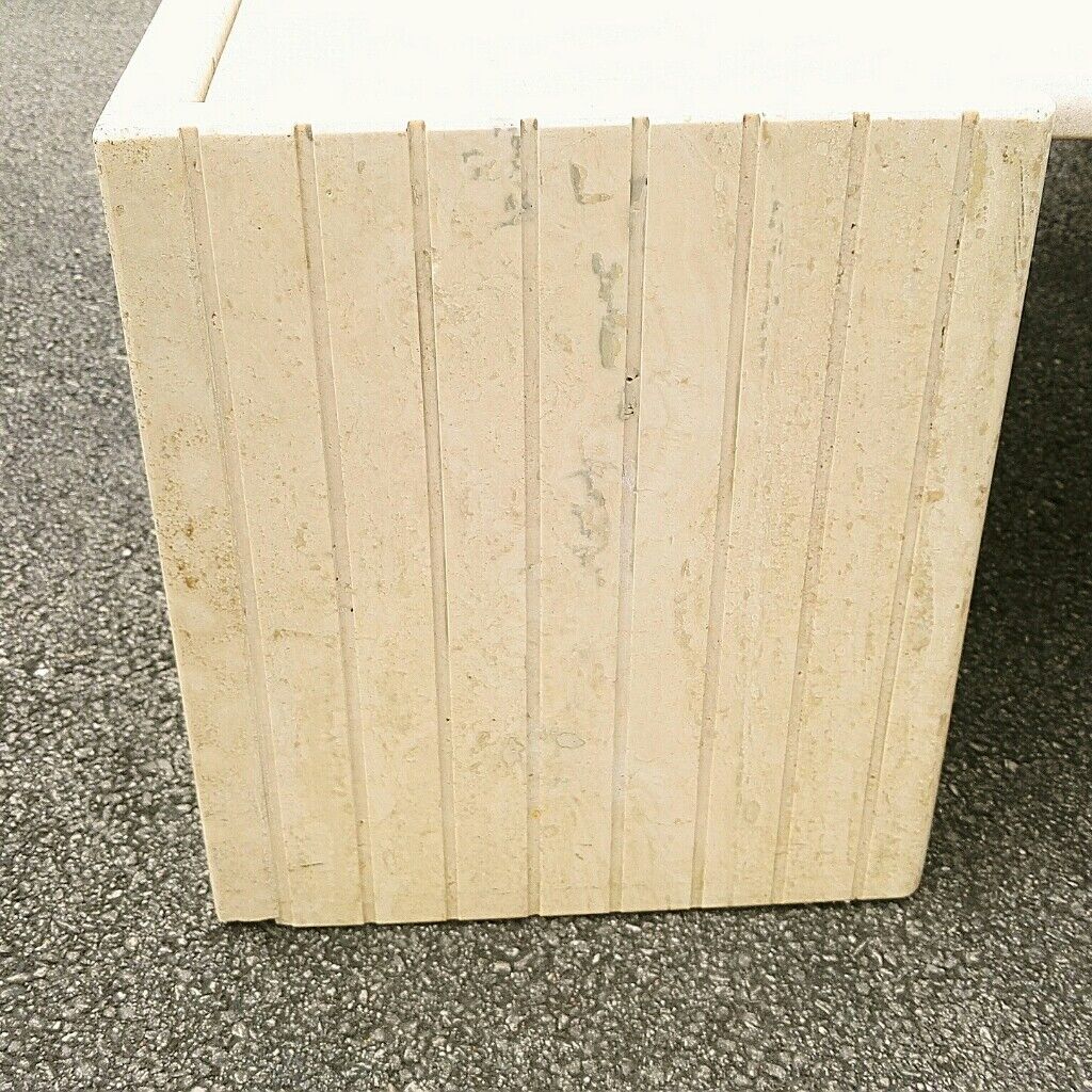 Table basse goutte travertin design 1970 vintage
