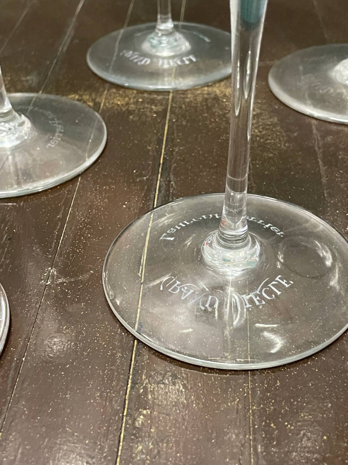 6 Baccarat champagne flutes, grand siècle crystal, Laurent Perrier