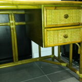 Desk with 2 drawers rattan