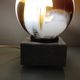 Polychrome glass globe lamp on marble base / vintage 60s-70s