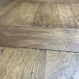 19th century oak farmhouse table with parquet flooring