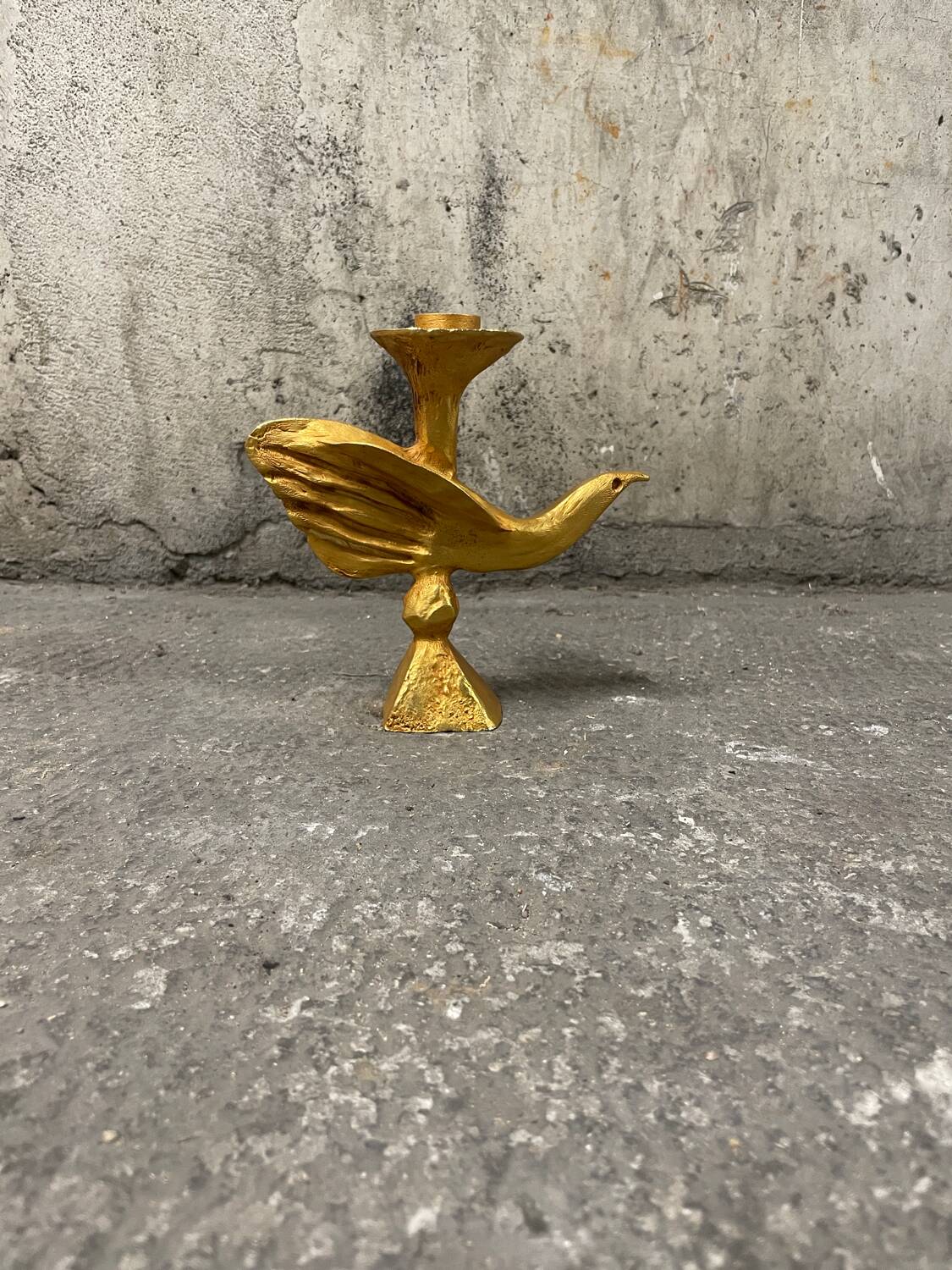 Zoomorphic gilded bronze candlestick by Pierre Casenove, 1980, Fondica.